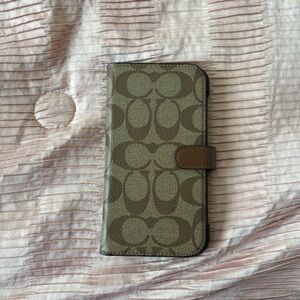 Coach Olive and Brown Signature Phone Case